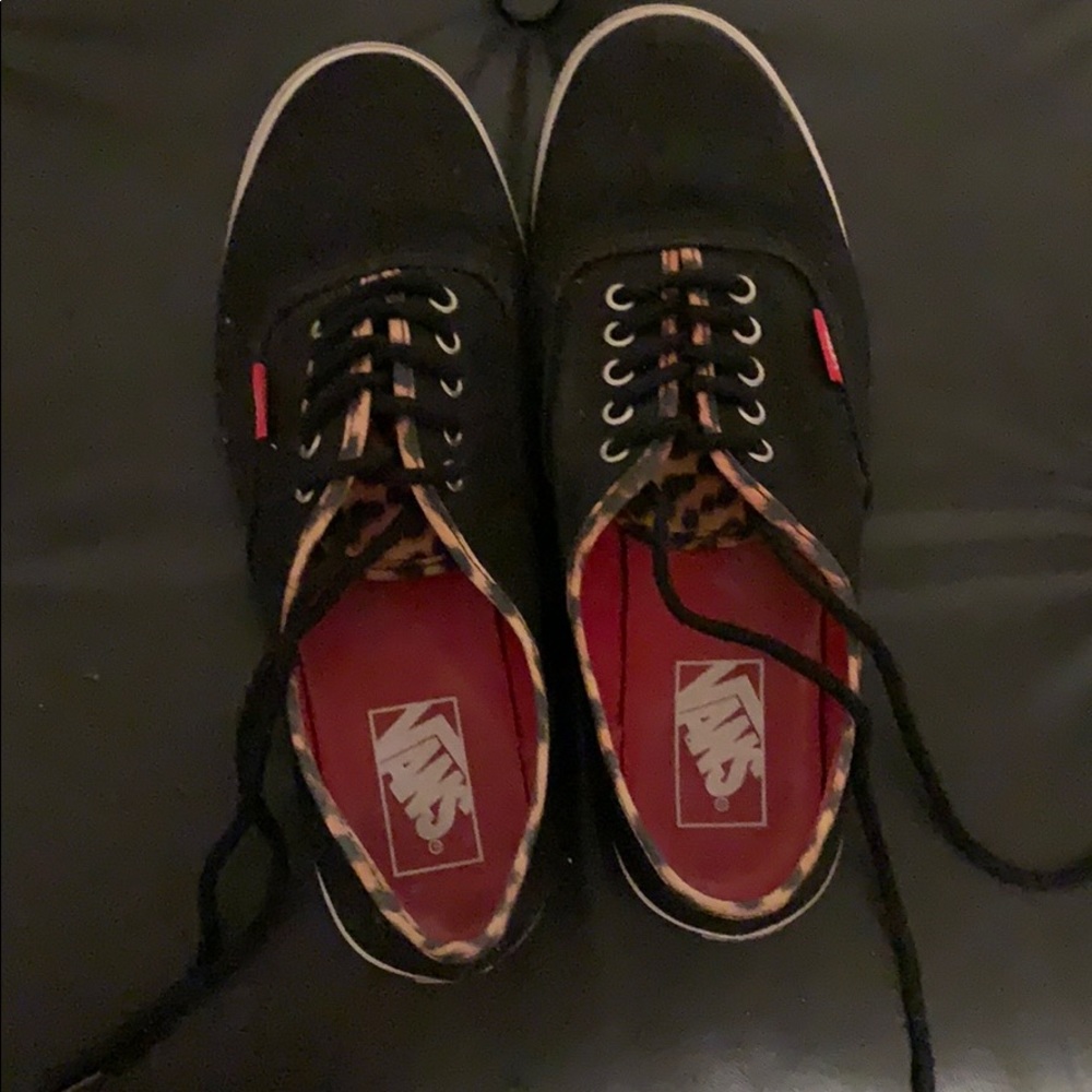 Vans with leopard trim - women’s size 9
